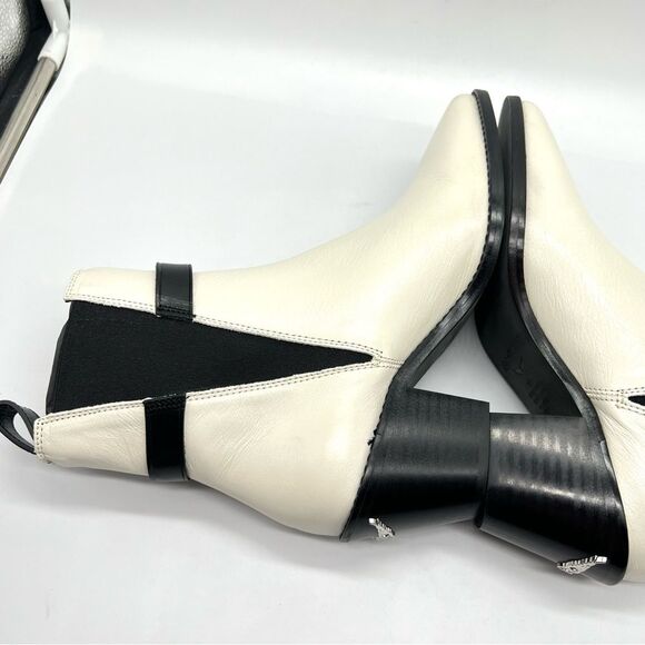 ZADIG & VOLTAIRE Size 37 7 Heritage Tyler Cecilia White Black Leather Boots NEW - Picture 9 of 15